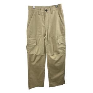Khaki Pants Tan Cargo Juniper Blu Stretch Pockets Wide Leg Small Utility Cotton